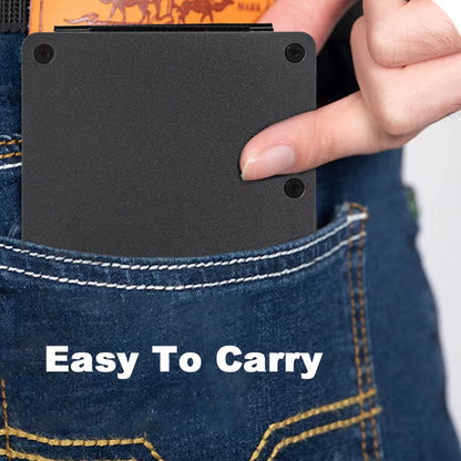 Slim Wallet Men Front Pocket Blocking Minimalist Wallet for Men Metal Wallet with Money Clip Mini Holder ID Credit Card