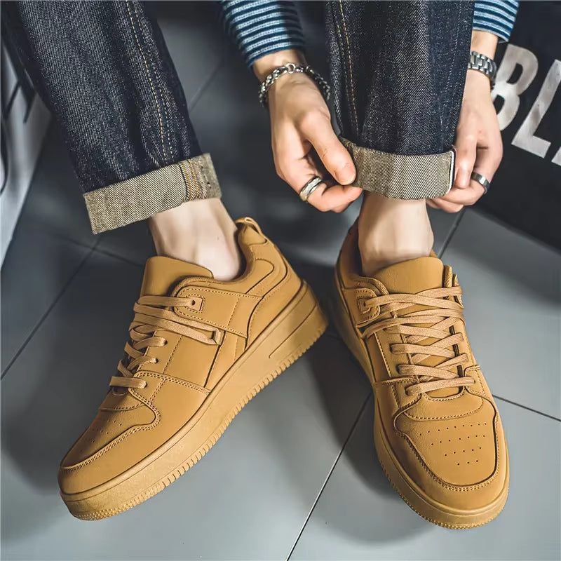 2024 New Men’S Casual Sports Shoes Comfortable in All Seasons Breathable Versatile Sneakers Khaki Air Force Flat Shoes for Men