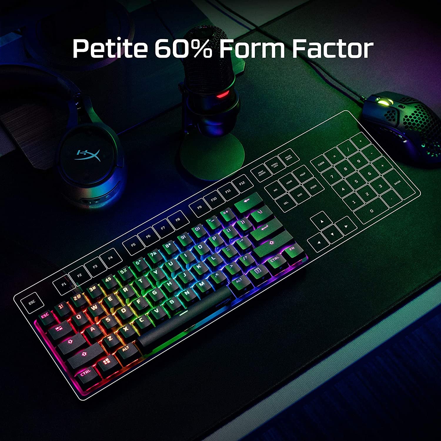 Alloy Origins 60 - Mechanical Gaming Keyboard, Ultra Compact 60% Form Factor, Double Shot PBT Keycaps, RGB LED Backlit, NGENUITY Software Compatible - Linear  Red Switch,Black