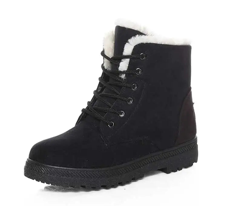 Women's Winter Boots Low Heels Women Boots With Fur Warm Winter Shoes Women Snow Boots Ankle Botas Mujer Winter Footwear Female