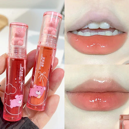 Cute Water Light Lip Gloss Lasting Crystal Glossy Moisturizing Lip Glaze Mirror Nude Liquid Lipstick Women Lips Makeup Cosmetics