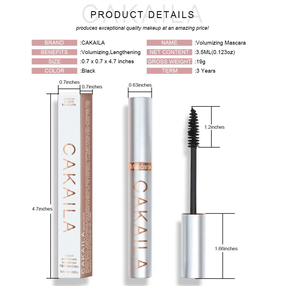 CAKAILA Magic Extension Dense Volumizing Smudge-proof 24 Hours waterproof long-lasting Mascara Black Extravagant False-Lash Look