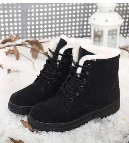 Women's Winter Boots Low Heels Women Boots With Fur Warm Winter Shoes Women Snow Boots Ankle Botas Mujer Winter Footwear Female