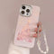 Pink Glitter Castle Phone Case with Lanyard for iPhone 15 14 13 12 Pro Max Plus Princess Fairytale Phone Case Cover