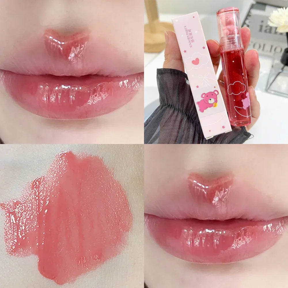 Cute Water Light Lip Gloss Lasting Crystal Glossy Moisturizing Lip Glaze Mirror Nude Liquid Lipstick Women Lips Makeup Cosmetics