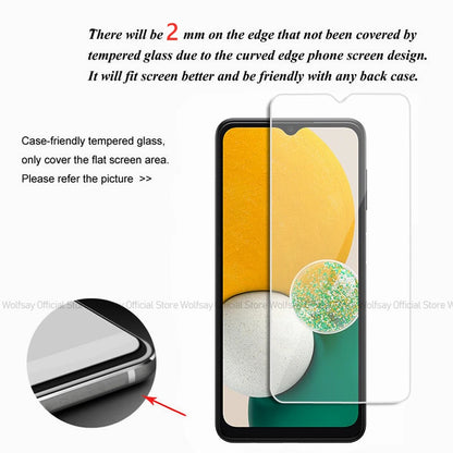 2/4PCS Screen Protector For Samsung Galaxy A13 Tempered Glass For Samsung Galaxy A13 A23 A33 A53 5G Full Glue Cover Phone Glass