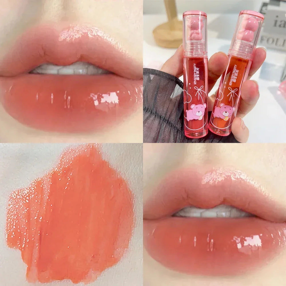 Cute Water Light Lip Gloss Lasting Crystal Glossy Moisturizing Lip Glaze Mirror Nude Liquid Lipstick Women Lips Makeup Cosmetics