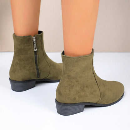 Women Boots Winter 2024 New Suede Dress Warm Boots Women Fashion Mid-Heel Warm Ankle Boots Comfortable Outdoor Shoes for Women