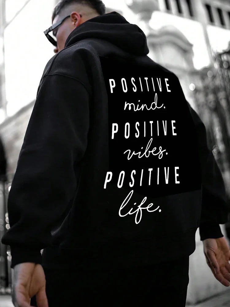 Autumn and Winter Fashion English Letter Printed Hoodie 100% Cotton High Quality Men's Casual Sports and Fitness Clothing