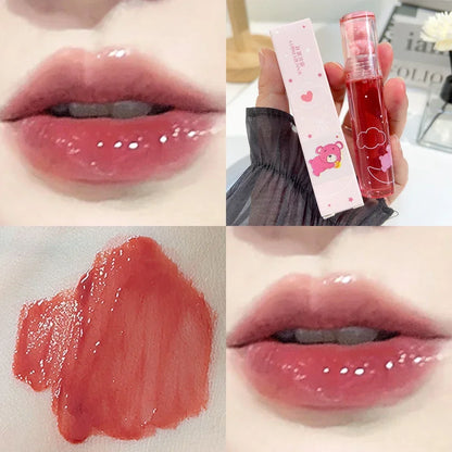 Cute Water Light Lip Gloss Lasting Crystal Glossy Moisturizing Lip Glaze Mirror Nude Liquid Lipstick Women Lips Makeup Cosmetics