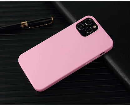 For iphone 13 pro max Matte Case For iphone 13 Pro Soft Silicon TPU Case For iphone13 mini 13pro Max 2021 light pink color Cases