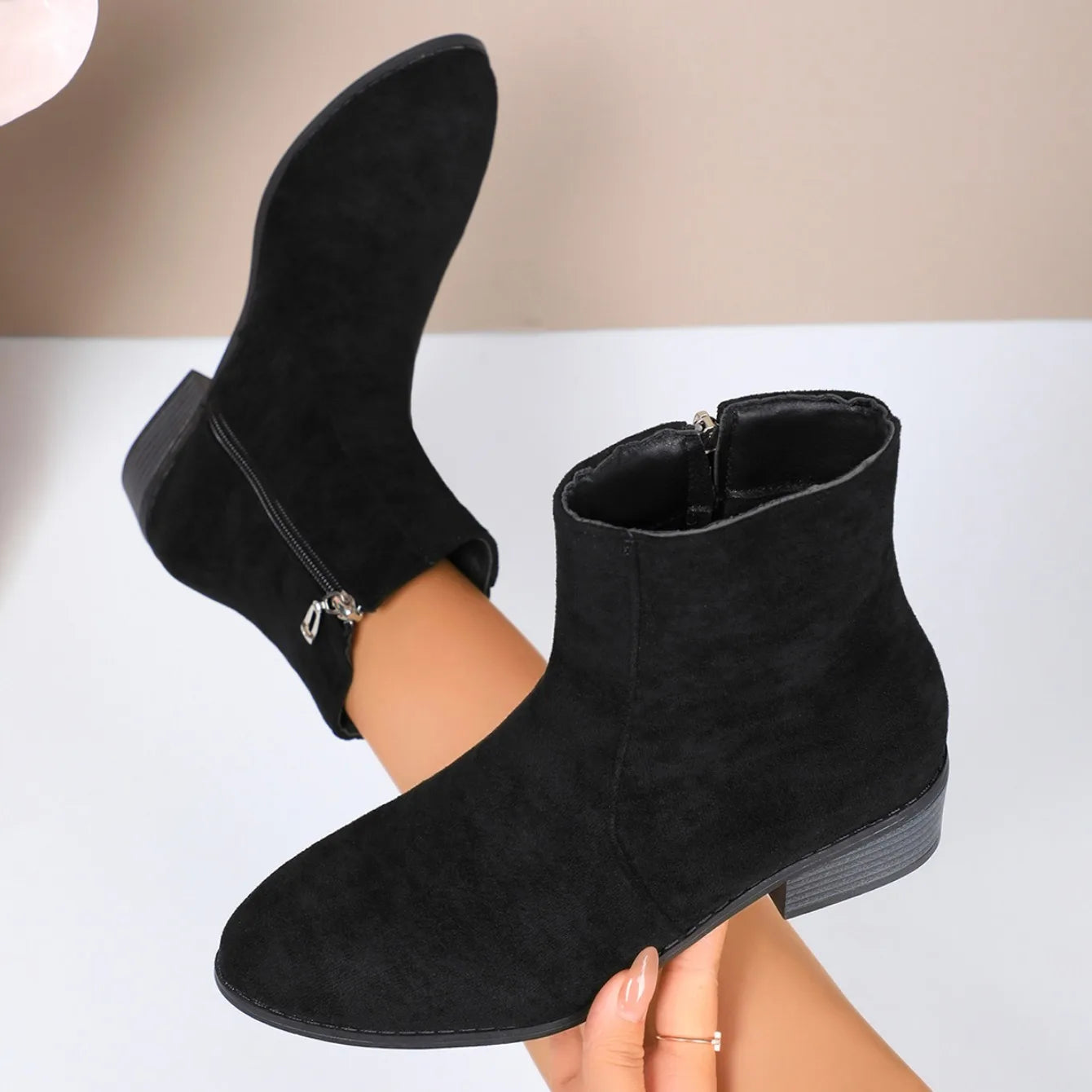 Women Boots Winter 2024 New Suede Dress Warm Boots Women Fashion Mid-Heel Warm Ankle Boots Comfortable Outdoor Shoes for Women