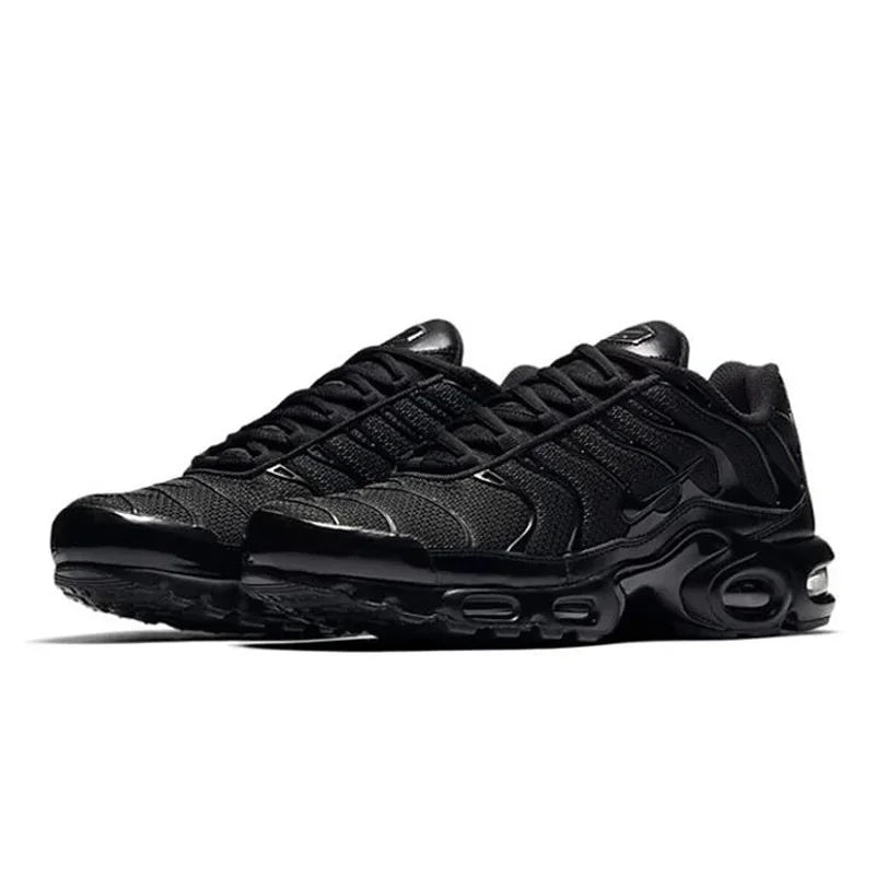 Black and White Nike Air Max Plus TN Men Women Running Shoes Breathable, Non Slip, Durable Air Cushion, Cushioning Fabric