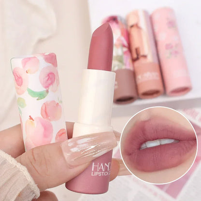 Rose Pink Nude Matte Velvet Lipstick Color Rendering Lasting Non-stick Cup Sexy Lipsticks Waterproof Beauty Lips Makeup Cosmetic