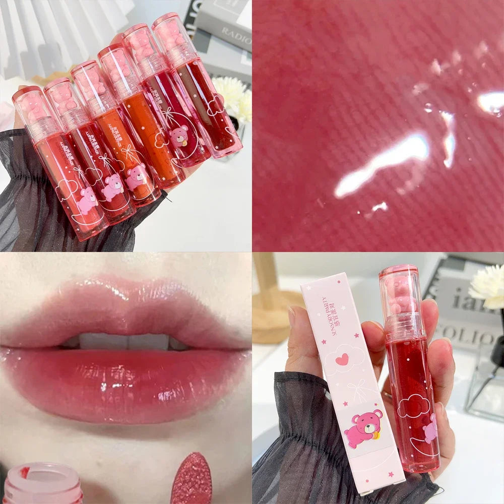 Cute Water Light Lip Gloss Lasting Crystal Glossy Moisturizing Lip Glaze Mirror Nude Liquid Lipstick Women Lips Makeup Cosmetics