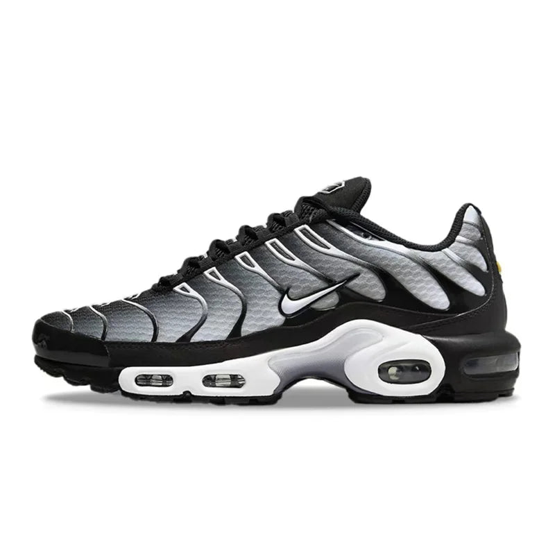 Black and White Nike Air Max Plus TN Men Women Running Shoes Breathable, Non Slip, Durable Air Cushion, Cushioning Fabric