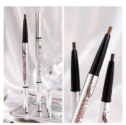 Waterproof Rotatable Gray Brown Eyebrow Pencil Lasting No Blooming Triangle Smooth Matte Double Head Eyebrow Tattoo Pen Makeup