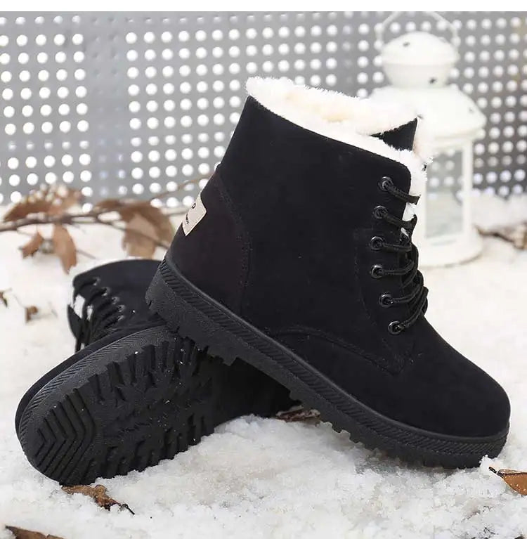 Women's Winter Boots Low Heels Women Boots With Fur Warm Winter Shoes Women Snow Boots Ankle Botas Mujer Winter Footwear Female