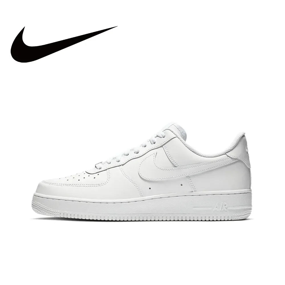 Nike Original White Air Force 1 07 Low Trendy Board Shoes Lightweight Breathable Mens Casual Shoes