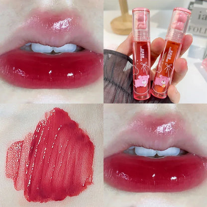 Cute Water Light Lip Gloss Lasting Crystal Glossy Moisturizing Lip Glaze Mirror Nude Liquid Lipstick Women Lips Makeup Cosmetics