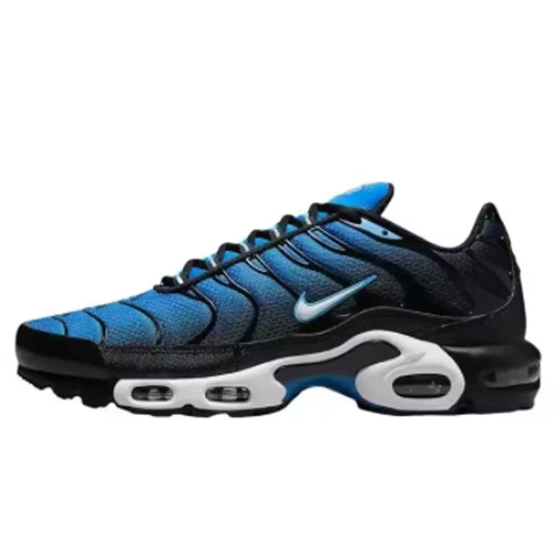 Blue and Black Nike Air Max Plus TN Men Women Running Shoes Breathable, Non Slip, Durable Air Cushion, Cushioning Fabric