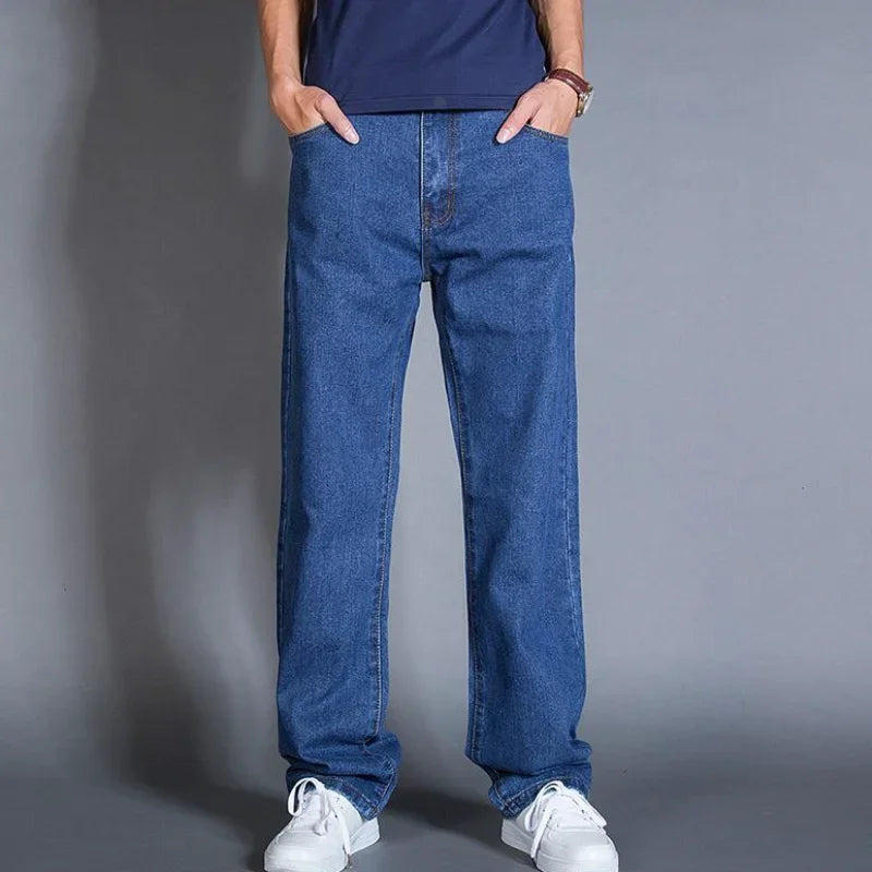 Man Cowboy Pants Straight Trousers Oversize Wide Leg Men's Jeans Casual Summer Regular Original Harajuku Comfortable Washed Xs