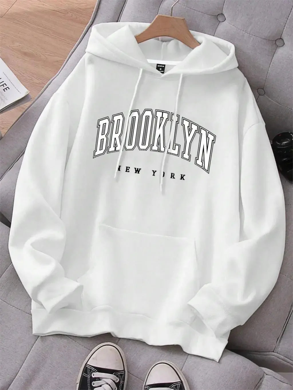 Fashion Brooklyn New York Printing Men Hoody O-Neck All Match Loose Comfortable Sweatshirt Fleece Basic Hoodie Autumn Clothes