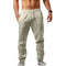 Men Sports Jogging Sweatpants Splicing Casual Pure Color Cotton Straight Trousers Large Size Home Long Pants