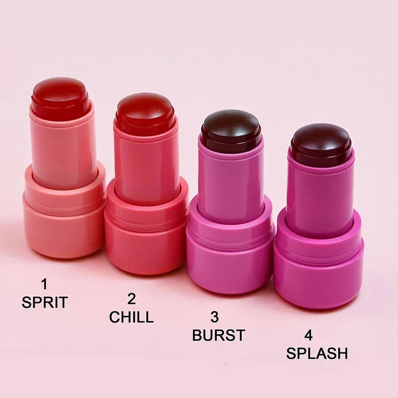 3-in-1 Milk Makeup Lipstick Blush Stick Lip Tinted Cooling Water Long Lasting Jelly Tint Watercolor Multi-Use Matte Makeup