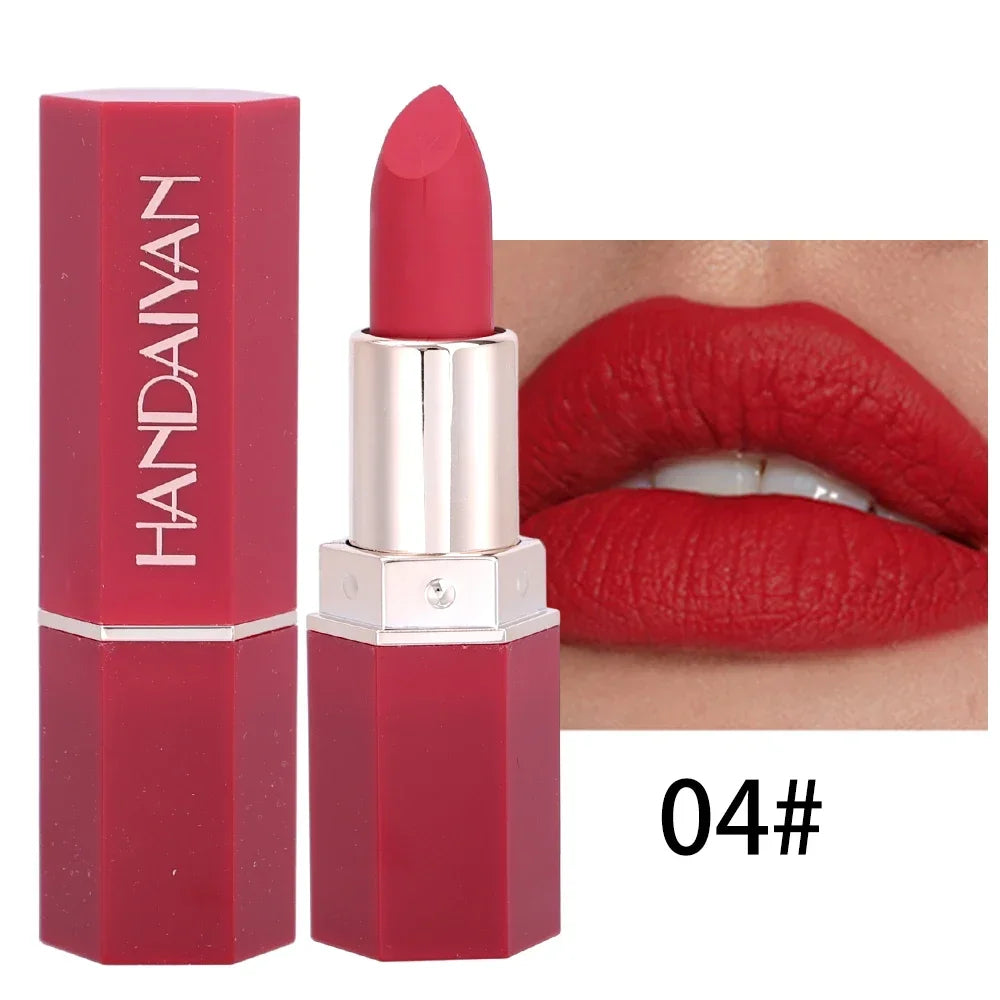 Rose Pink Nude Matte Velvet Lipstick Color Rendering Lasting Non-stick Cup Sexy Lipsticks Waterproof Beauty Lips Makeup Cosmetic