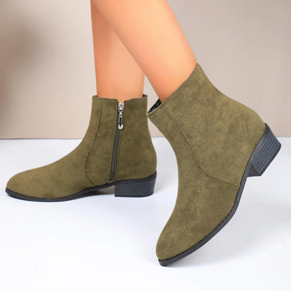 Women Boots Winter 2024 New Suede Dress Warm Boots Women Fashion Mid-Heel Warm Ankle Boots Comfortable Outdoor Shoes for Women