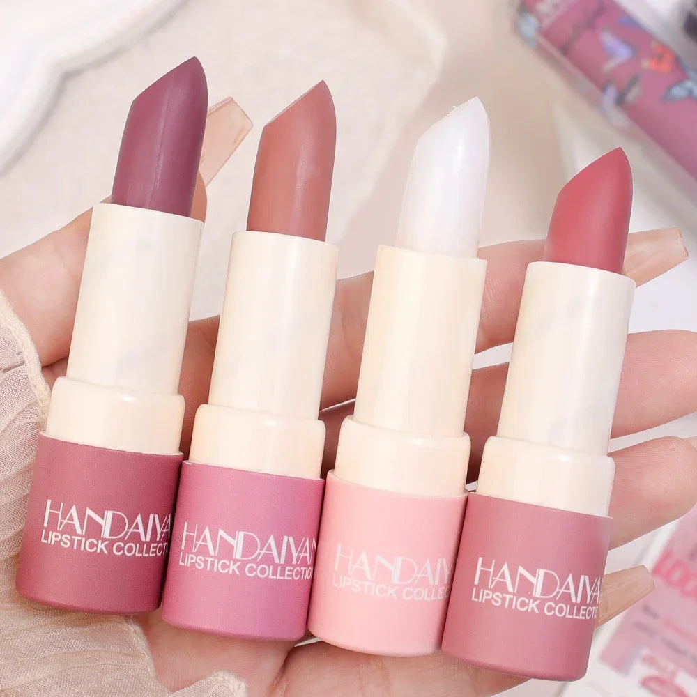 Rose Pink Nude Matte Velvet Lipstick Color Rendering Lasting Non-stick Cup Sexy Lipsticks Waterproof Beauty Lips Makeup Cosmetic