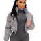 Winter Thick Warm Cotton Down Jacket Women Clothing Gray Zipper Short Puffer Parkas Coats Outwear Female  Crop Tops Streetwear