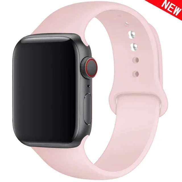 Silicone Strap For Apple Watch band 45mm 41mm 44mm 42mm 49mm 40mm 46mm bracelet correa Apple Watch Series 10, 9, 8, 7, SE, Ultra, 6, 5, 4, 3