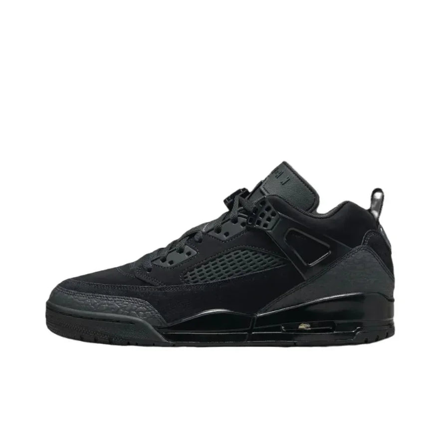 Black Nike Jordan Spizike Low Classic Fashion Men's Basketball Shoes Shock Absorbing and Slip Resistant