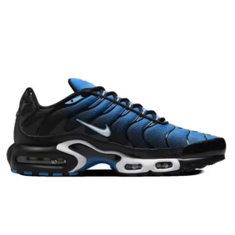 Blue and Black Nike Air Max Plus TN Men Women Running Shoes Breathable, Non Slip, Durable Air Cushion, Cushioning Fabric