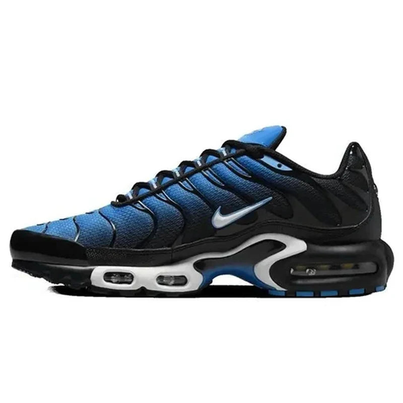 Blue and Black Nike Air Max Plus TN Men Women Running Shoes Breathable, Non Slip, Durable Air Cushion, Cushioning Fabric