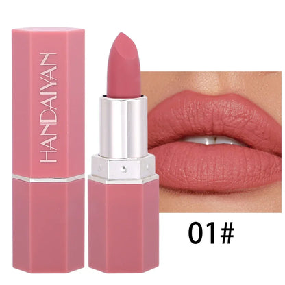 Rose Pink Nude Matte Velvet Lipstick Color Rendering Lasting Non-stick Cup Sexy Lipsticks Waterproof Beauty Lips Makeup Cosmetic