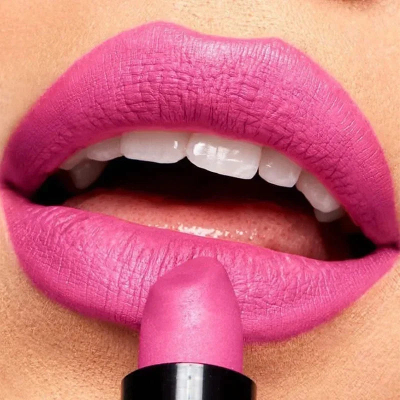 Rose Pink Nude Matte Velvet Lipstick Color Rendering Lasting Non-stick Cup Sexy Lipsticks Waterproof Beauty Lips Makeup Cosmetic