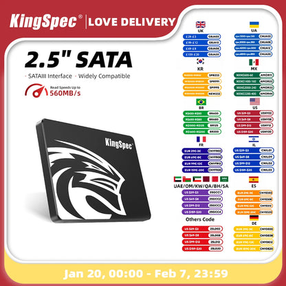 KingSpec SATA SSD 120gb 128gb 256gb 512gb 1TB 2TB SSD Hdd 2.5 Inch SATA3 Solid State Drive for Laptop Desktop P3 P4