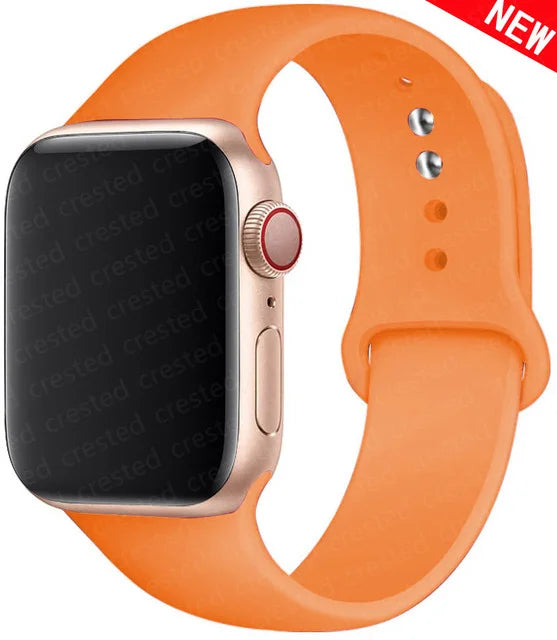 Silicone Strap For Apple Watch band 45mm 41mm 44mm 42mm 49mm 40mm 46mm bracelet correa Apple Watch Series 10, 9, 8, 7, SE, Ultra, 6, 5, 4, 3