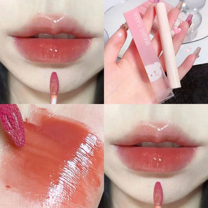 Cute Water Light Lip Gloss Lasting Crystal Glossy Moisturizing Lip Glaze Mirror Nude Liquid Lipstick Women Lips Makeup Cosmetics