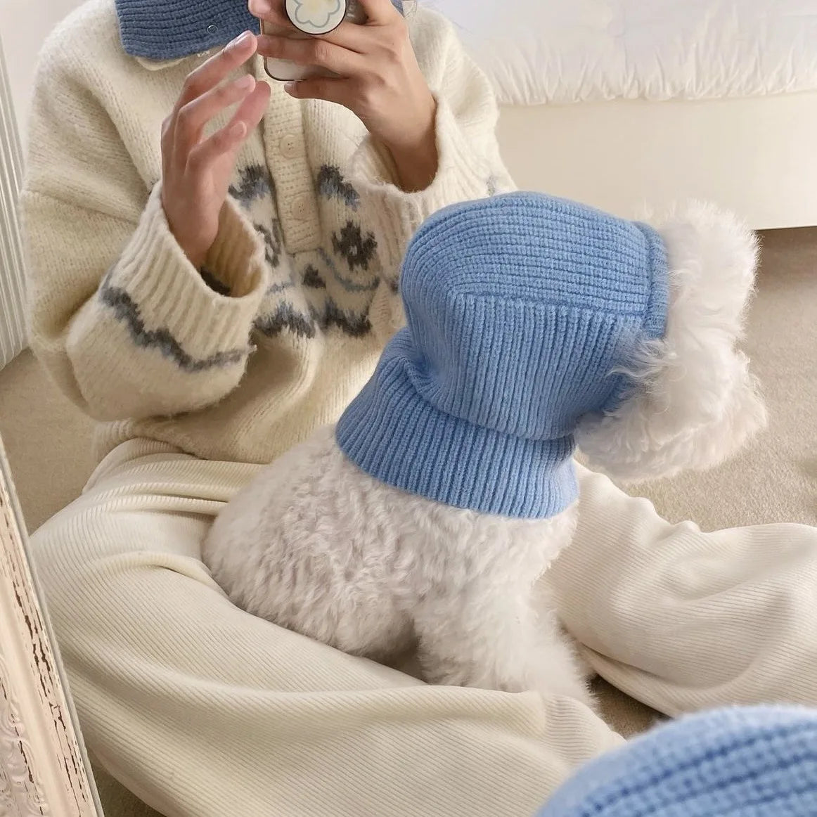 Pet Warmth Cover Head Knitted Hat Autumn and Winter Cute Cat Dog Small Dog Decoration Teddy Dog Accessories for Small Dogs