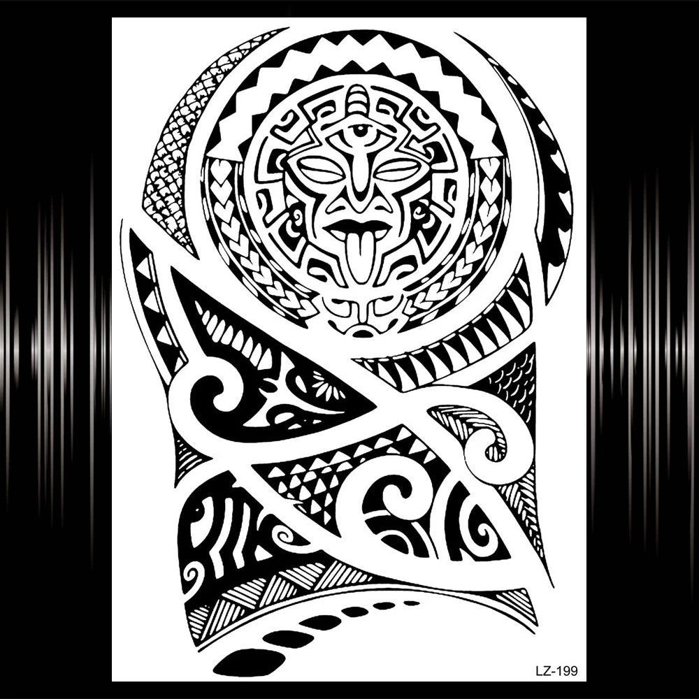 1PC Hot Sale Indian Warrior Waterproof Flash Tattoo Men Body Art Sleeve Arm Tattoo Stickers 21*15CM Large Fake Tatoo Car Styling