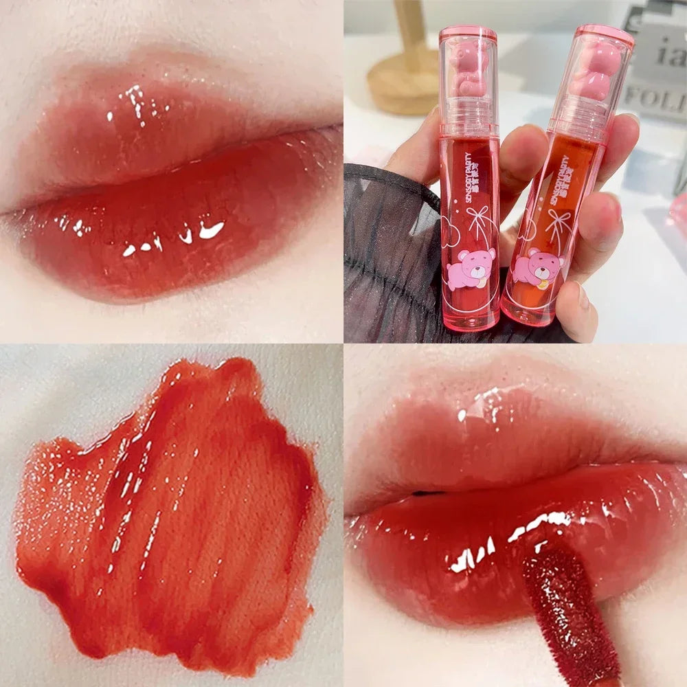 Cute Water Light Lip Gloss Lasting Crystal Glossy Moisturizing Lip Glaze Mirror Nude Liquid Lipstick Women Lips Makeup Cosmetics