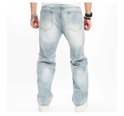 TINGHUO Men's Baggy Jeans Loose Button Fly Straight Leg Jeans Casual Denim Pants Men Designer Y2k Clothes pantalones hombre