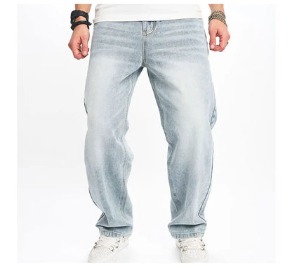 TINGHUO Men's Baggy Jeans Loose Button Fly Straight Leg Jeans Casual Denim Pants Men Designer Y2k Clothes pantalones hombre