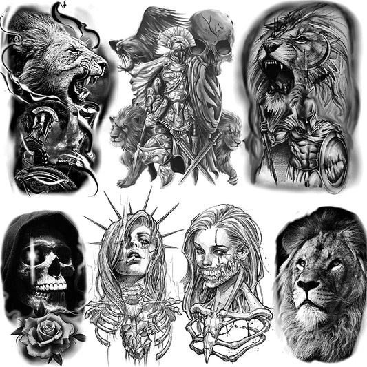 1PC Hot Sale Indian Warrior Waterproof Flash Tattoo Men Body Art Sleeve Arm Tattoo Stickers 21*15CM Large Fake Tatoo Car Styling