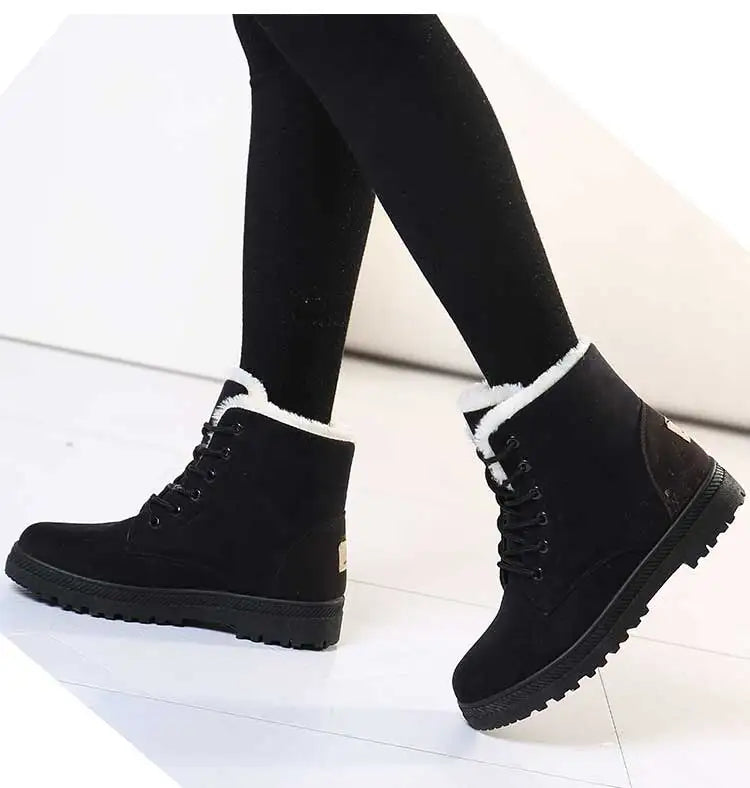 Women's Winter Boots Low Heels Women Boots With Fur Warm Winter Shoes Women Snow Boots Ankle Botas Mujer Winter Footwear Female