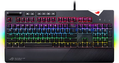 ROG Strix Flare (Cherry MX Brown) Aura Sync RGB Mechanical Gaming Keyboard with Switches, Customizable Badge, USB Pass through and Media Controls